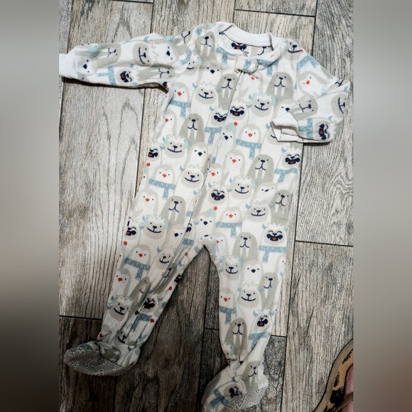 2 Penguin/Winter Animal Carter's Fleece Sleepers 18/24m - Picture 2 of 6